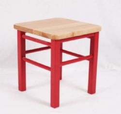 2 TABOURETS POUR ENFANT EN BOIS - ROUGE